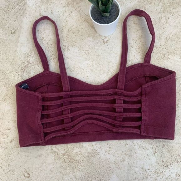 Brandy
Melville | Maroon Open Back Crop Top - Picture 3 of 4